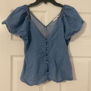 Zara Denim Button Blouse