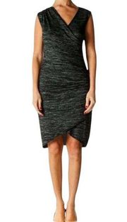 RD Style Women's Small Sleeveless Formal Comfy Charcoal Ruched Sleeveless Dress