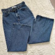 Jeans Belted Wide Leg High Rise Blue 6