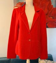 NEW NWT Pendleton Blazer Jacket Women’s M Medium 100% Lambs Wool Red Nice Red