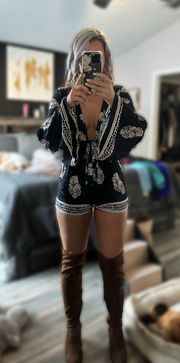 Blue Floral Romper