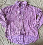 Pink Corduroy Button Up Jacket