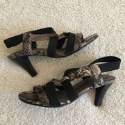 Dress Barn Walda snake skin heels size 6