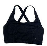 JoyLab Size S Sports Bra Black Strappy Back Pull Over On Yoga Workout Women’s