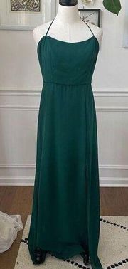 After Six Dark Green Halter Tie Formal Gown Dress Bridesmaid Prom 10