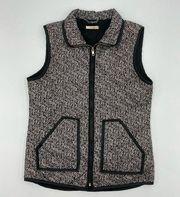 San Joy Herringbone Lightweight Zip-Up Quilted Vest Jacket Hiking Layering Small