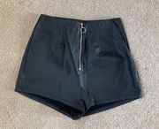 New with tags iris high rise faux leather black shorts