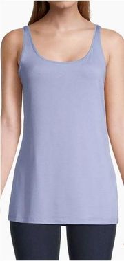 Eileen Fisher, New, Periwinkle Blue Silk Stretch Jersey Long Tank Top, Size XL