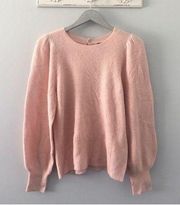 Halogen Light Pink Chintz Blouson Sleeve Crewneck Sweater NEW