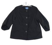 Simply Vera Wang Women's Black Curved Balloon Sleeve 4 Button Blazer Small