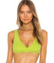 Solid & Striped Beverly Bikini Swim Top Chartreuse Rib Neon Green Medium