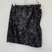 Silence + Noise Sz 2 skirt black silver womens