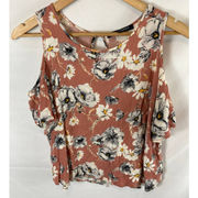 One Clothing Floral Cold Shoulder Textured Blouse Size Medium