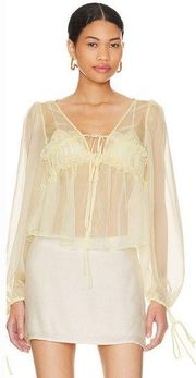 LPA Lilia Blouson Top in Butter Yellow