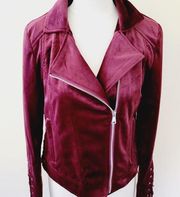 Ashley by 26 International Port velvet moto lace up jacket size medium