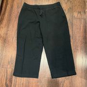 KAREN SCOTT SPORT Women’s Black Drawstring  Casual Capri Pants Size L