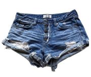 Free People Frayed Denim Jean Shorts light wash cutoff Women’s sz 28