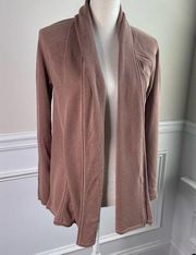 Peruvian Connection brown tan open front pima cotton sweater cardigan size XS