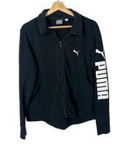 Puma Black Full Zip White Logo Track Jacket XL