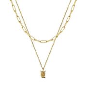 14K Gold Plated 2pc Layered Owl Chain/Necklace