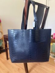 crocodile embossed faux leather tote bag,gift Shopping Bag