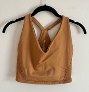 Free People Movement Brown Longline Bra Cropped Tank