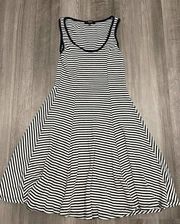 ISSI Navy Striped Dress XS Stretch Fit & Flare Tank K6