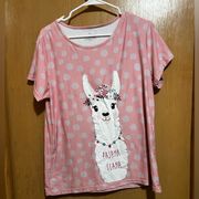 Bobbie Brooks Pajama Llama Pajama Shirt Size Large