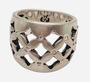 Premier Designs New Women’s  "Starry night" Banded antique matte Silver Ring Size