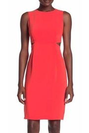 Side Cutout Sleeveless Mini Dress Orange Plus Size 16