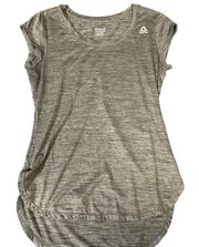 XS athletic sleeveless grey high low top w/ reflective stripe scoop neck