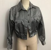 Vintage Cache Denim Style Nylon Jacket Silver MED