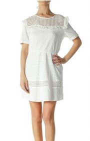 Rebecca Minkoff Off White Cotton Eyelet Lace Body Day Dress Size 4