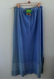 NWT Fresh Produce Rib Skirt with Sleeting Peri Blue Maxi Skirt Slits Medium