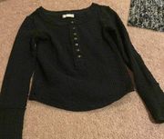 We the free black top henley sweater