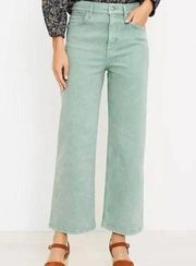 Loft seafoam green High Rise Wide Leg Crop jeans