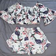 White Floral Matching set 