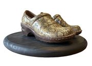 BOC Born Concept Shoes Womens Size8 Peggy Snake Print Slip On Clogs C00087 Brown