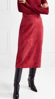 Marc New York by  burnt russet faux suede midi skirt size small NWT