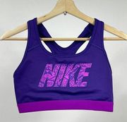 Nike  Pro Classic Logo Purple Snake Sports Bra M