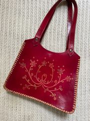 Vintage Cherry Red Wilsons Leather Purse