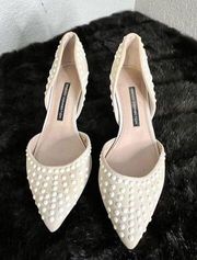 French connection shoes size 8.5 studded beaded heels