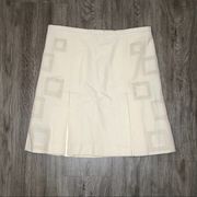 Laundry by Shelli Segal Women's Cream/White A-Line Knee Length Skirt sz 6