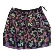 NWT Nicole Miller Collection Sequin Mini Skirt Pink Black Size 0 Retail $290