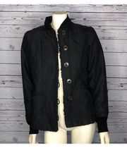 American Vintage 90's black coat with faux fur linning size small-medium