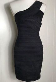 Honey Punch Bandage Mini Dress One Shoulder Cocktail LBD Fitted Black Small