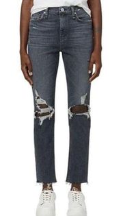 NWT Hudson Holly High Rise Straight Leg Distressed Jeans Frayed Hem Size 31 $195