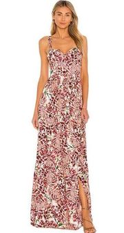 AQUA BENDITA Dunna Dress in Multi Floral Maxi Sweetheart neck size Small