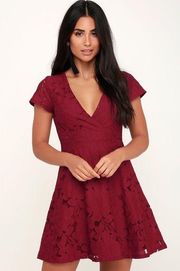 Black Swan Women's Lace Fit & Flare Knee Length Dress Red Size XS