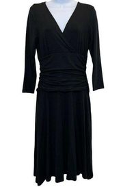 Betabrand Womens Black Shapeline Sweatshirt Dress Silk Blend Pockets Size XS NWT